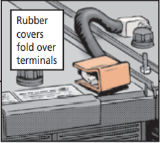 Use rubber cover on battery terminal